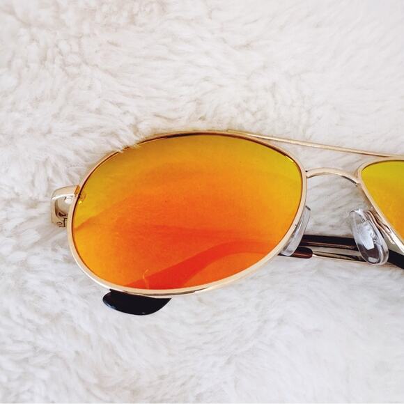 Jessa Orange Polarized Classic Aviator Sunglasses - Picture 2 of 9